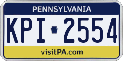 PA license plate KPI2554