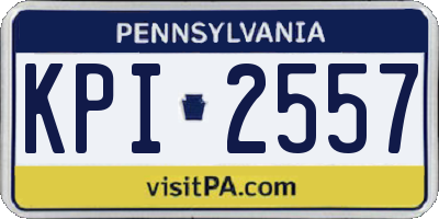 PA license plate KPI2557