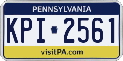 PA license plate KPI2561