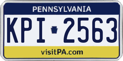 PA license plate KPI2563