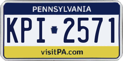 PA license plate KPI2571