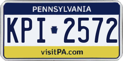PA license plate KPI2572