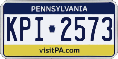 PA license plate KPI2573
