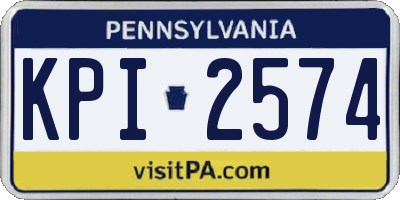 PA license plate KPI2574