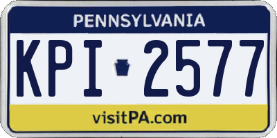 PA license plate KPI2577
