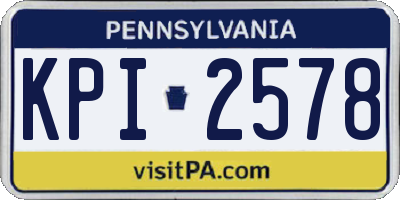 PA license plate KPI2578