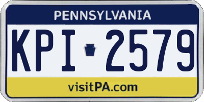 PA license plate KPI2579