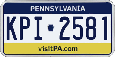 PA license plate KPI2581