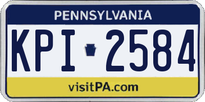 PA license plate KPI2584