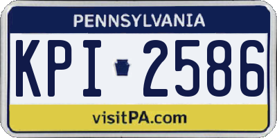 PA license plate KPI2586