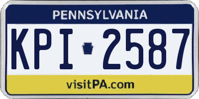 PA license plate KPI2587
