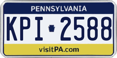 PA license plate KPI2588