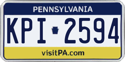 PA license plate KPI2594