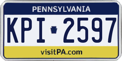 PA license plate KPI2597