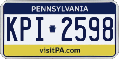 PA license plate KPI2598
