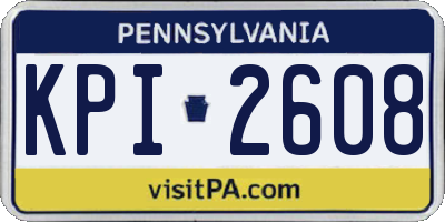 PA license plate KPI2608