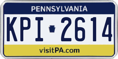 PA license plate KPI2614