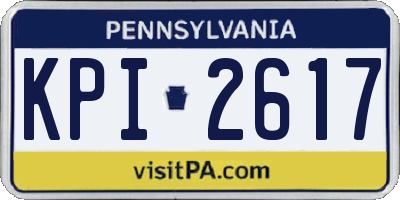 PA license plate KPI2617