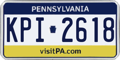 PA license plate KPI2618