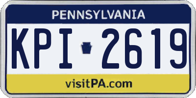 PA license plate KPI2619