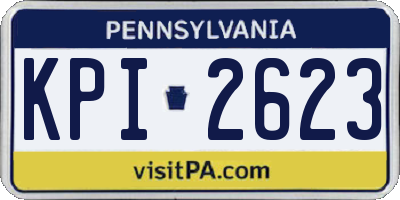 PA license plate KPI2623