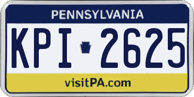 PA license plate KPI2625
