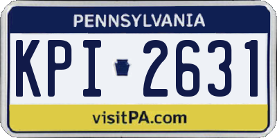 PA license plate KPI2631