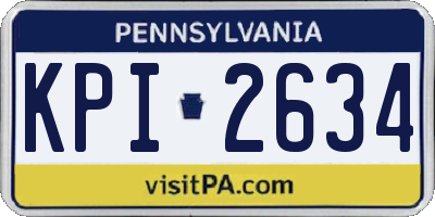 PA license plate KPI2634