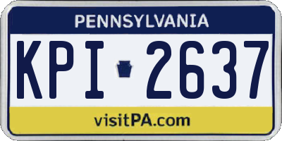 PA license plate KPI2637