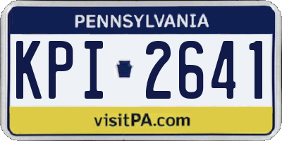 PA license plate KPI2641