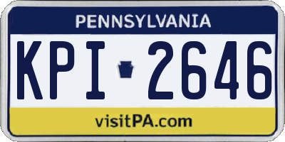 PA license plate KPI2646