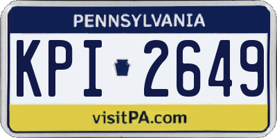 PA license plate KPI2649