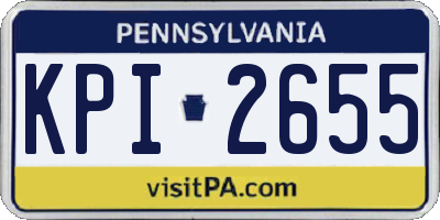 PA license plate KPI2655