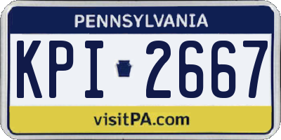 PA license plate KPI2667