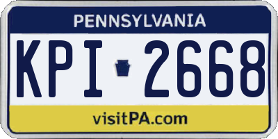 PA license plate KPI2668