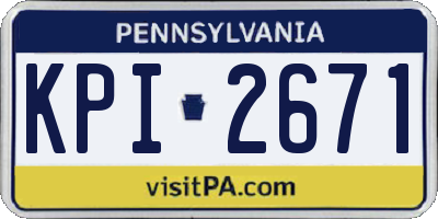 PA license plate KPI2671
