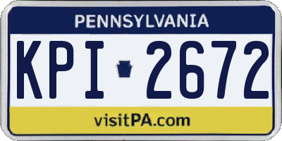 PA license plate KPI2672