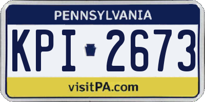 PA license plate KPI2673