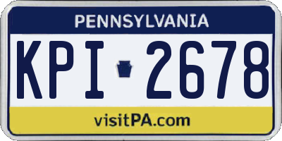 PA license plate KPI2678