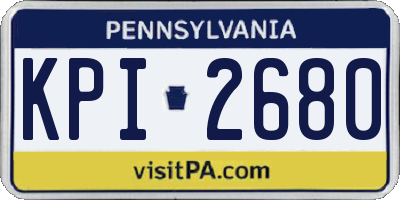 PA license plate KPI2680