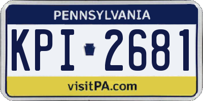 PA license plate KPI2681