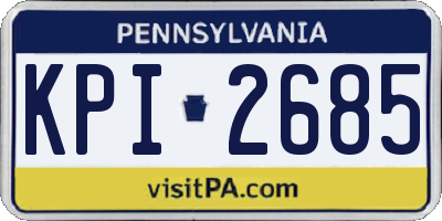 PA license plate KPI2685