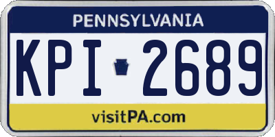 PA license plate KPI2689