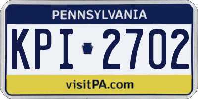 PA license plate KPI2702