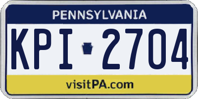 PA license plate KPI2704