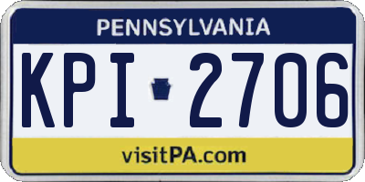 PA license plate KPI2706