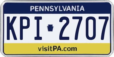 PA license plate KPI2707
