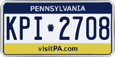 PA license plate KPI2708