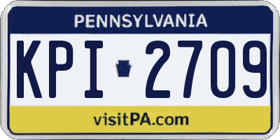 PA license plate KPI2709