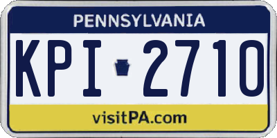 PA license plate KPI2710